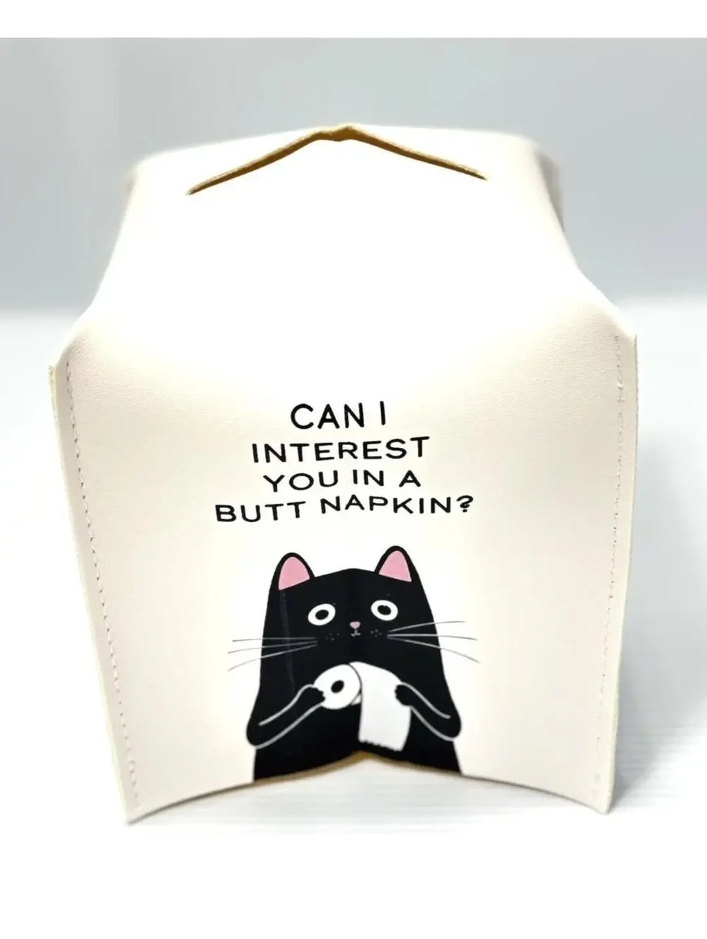 Funny Black Cat Bathroom Napkin Holder Tissue Dispenser Butt Napkin Box, New